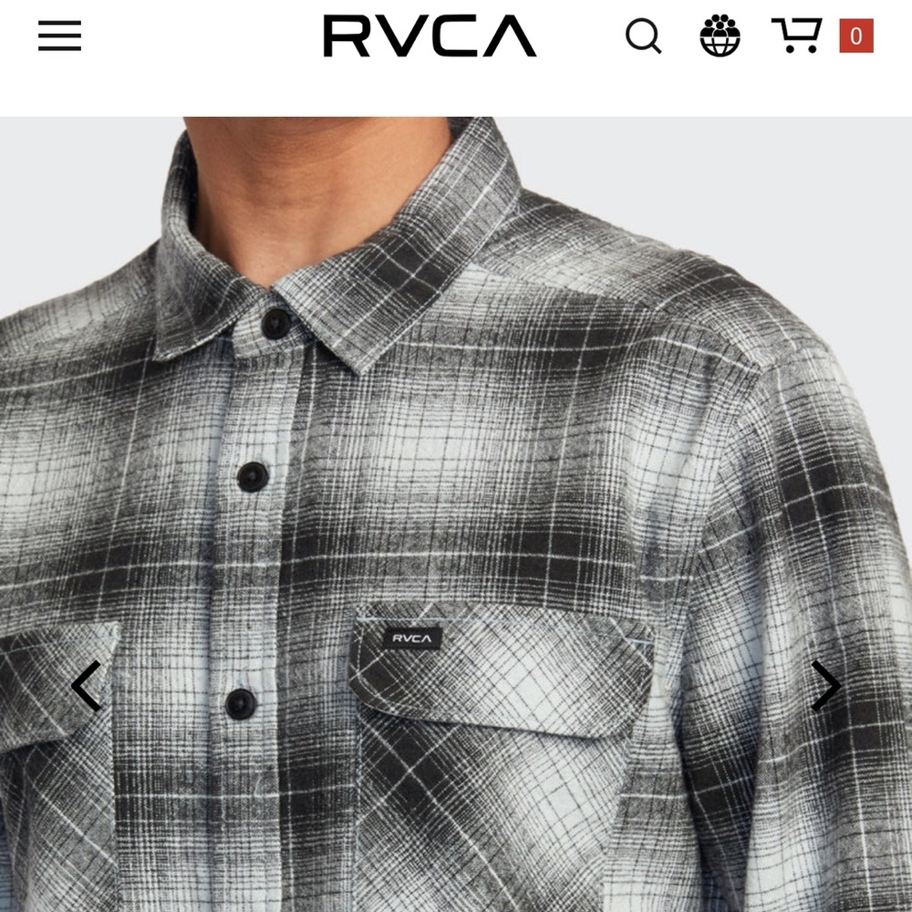 RVCA Vesuvio Button Up Flannel Shirt Green Tea GNT Colorway  Men's Size M Fall